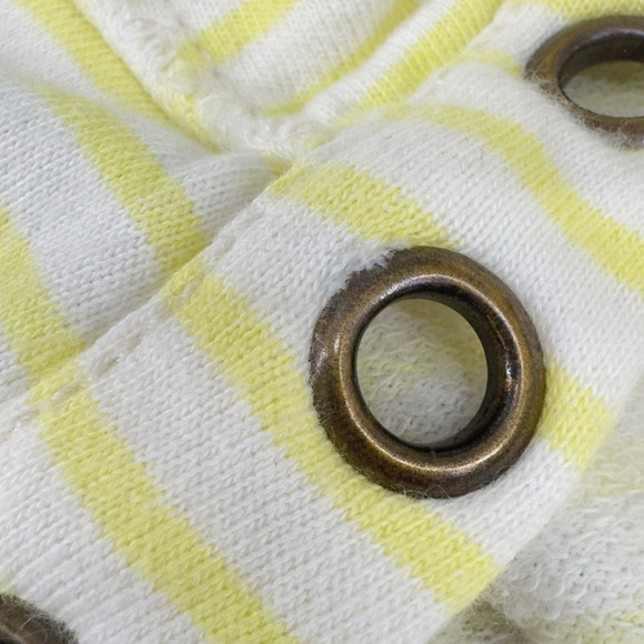 Pilcro Anthropologie Yellow Striped Grommet V-Neck Pullover Top Size S - Picture 6 of 11